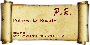 Petrovitz Rudolf névjegykártya